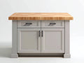 Buffet - Bois d'ingénierie-Métal - 110 x 55 x 90 cm - Blanc cassé-Bois naturel - Style classique moderne