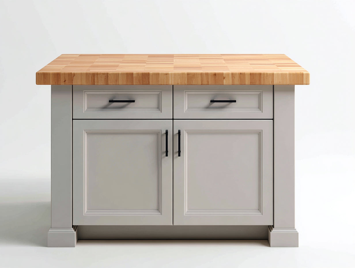 Buffet - Bois d'ingénierie-Métal - 110 x 55 x 90 cm - Blanc cassé-Bois naturel - Style classique moderne