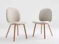 Chaise de salle à manger - Tissu-Bois - 52 x 58 x 82 cm - Beige clair-Bois naturel - Moderne