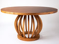 Table de jardin-Bois massif-135 x 135 x 75 cm-Brun miel-Style organique contemporain
