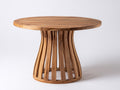 Table de jardin-Bois massif-128 x 128 x 75 cm-Brun naturel-Style organique rustique
