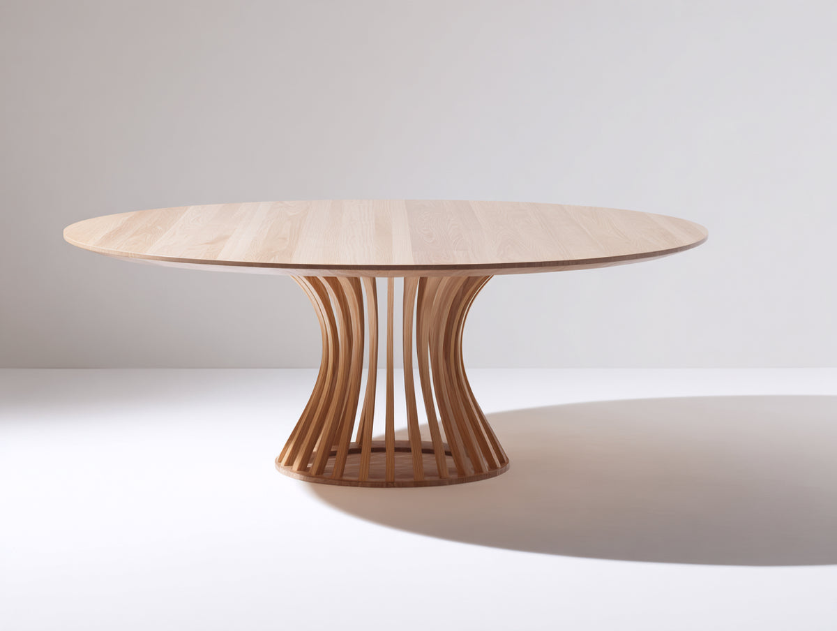 Table de jardin-Bois massif-180 x 110 x 75 cm-Bois clair-Style organique moderne