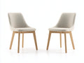Chaise de salle à manger - Tissu-Bois - 50 x 56 x 83 cm - Crème-Bois clair - Scandinave