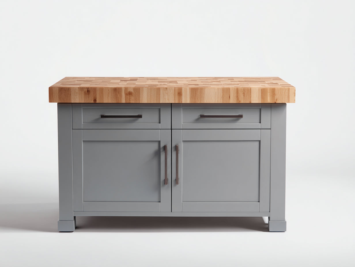 Buffet - Bois-Métal - 120 x 60 x 90 cm - Gris-Bois naturel - Style moderne