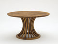 Table de jardin-Bois massif-130 x 130 x 75 cm-Brun noyer-Style organique contemporain