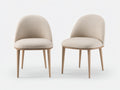 Chaise de salle à manger - Tissu-Bois - 51 x 57 x 82 cm - Beige-Bois clair - Minimaliste